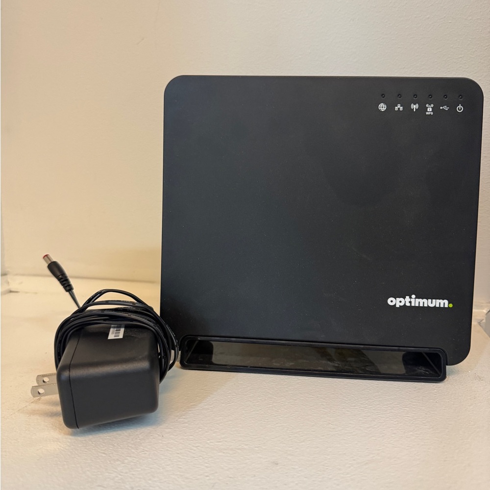 Black Networking Modem-Router Combo with Status Indicators